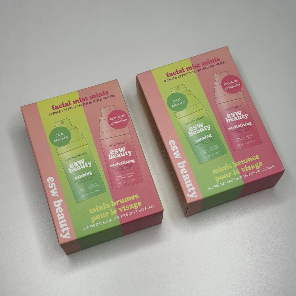 SET OF 2! — ESW Beauty Facial Mist Mini Duo Kit — Lychee Breeze + Coconut Dreams